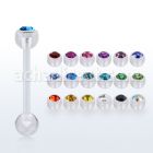 abbajb5 acrylic tongue barbell w 5mm bezel set crystal top ball
