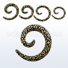 accof acrylic spiral coil taper with snake skin design