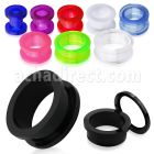 acfp acrylic flesh tunnel with external screwfit in colors
