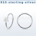 aghst22 925 silver seamless nose ring star