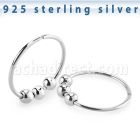 agsed22 silver seamless nose ring three moveable balls