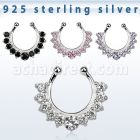 agsepz1 silver fake septum clicker w 3mm 2mm cz