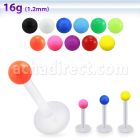 albsab3 bio  flex labret w 3mm acrylic ball in solid color