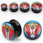apgcob acrylic double flared plug with king cobra head logo