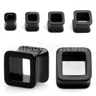 apsq black acrylic square double flare flesh tunnel