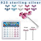 b36cumxm silver nose bones 22g crystals curved colors 36