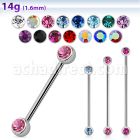 bbcc38 316l steel industrial barbell with 5mm jewel balls