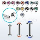 bbefrdin internally threaded steel barbel multi crystal tri star