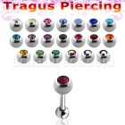 bber35 316l steel tragus barbell w bezel jewel steel ball