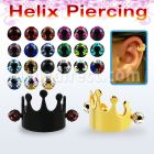 bbert68 anodized cartilage piercing crown w 3mm multi jewel ball