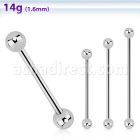 bbind 316l steel industrial barbell with a 5mm ball