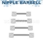 bbnpsdi 1 6mm 316l steel nipple barbell with two 4mm dices