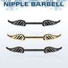 bbnptwg anodized surgical steel nipple barbell w two small wings
