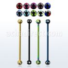 bbt5c pvd 316l steel industrial barbell w jewel ball