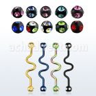 bbtcj anodized 316l steel industrial zigzag barbell jewel ball