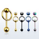 bbtcsl anodized 316l steel tongue barbell w bezel jewel ring