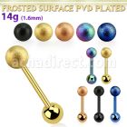 bbtfo5 anodized steel tongue barbell w 5mm frosted steel ball