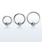 bcr16g 316l steel ball closure ring, 16g (1.2mm) w a 4mm ball