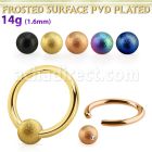 bcrt14f4 anodized steel ball closure ring, 14g w 4mm frosted ball