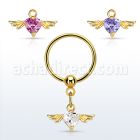 bcrtsz7 gold steel bcr 1.2mm w dolphin with round prongset czs