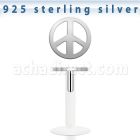 bilbp1 bio flex labret with silver peace sign shaped top