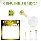 bioflex labret with push in 10kt gold w prong peridot 
