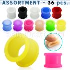 blk200 36 pcs silicone flesh tunnel in assorted colors