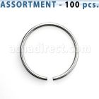 blk223a bulk of 100 pcs of 0 8mm surgical steel seamless ring