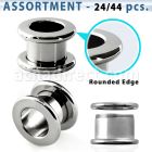 blk244 assortment of steel flesh tunnel w rounded edges