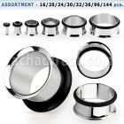 blk250 high polished 316l steel flared tunnel with rubber o ring