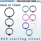blk294 bulk of color plated sterling silver nose hoop with ball