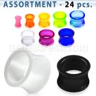 blk305 semi transparent acrylic double flared flesh tunnel