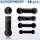 blk389 pvd plated 316l steel gauge tongue barbell w thread ball
