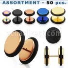 blk390 anodized 316l steel fake plugs with colored o ring