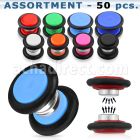blk414 magnetic acrylic uv fake plugs with rubber o ring