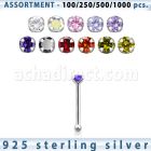 blk452 silver nose bone with 2mm round prong cz stone