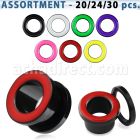 blk458 acrylic screw fit flesh tunnel with colored rim