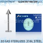 blk471 eo gas sterilized 316l steel labret with 3mm cone