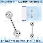 blk477 sterilized 316l steel tongue barbell w 6mm ball