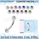 blk486 eo gas sterilized piercing surgical steel eyebrow banana 3mm