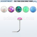 blk566 sterling silver nose stud piercing bulk w 2mm opal glued