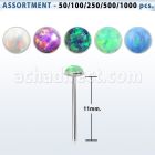 blk567 silver bend it nose stud piercing bulk w 2mm opal glue