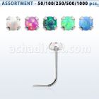 blk572 sterling silver nose stud piercing bulk w 2mm opal