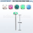 blk573 925 silver bend it nose stud piercing set w 2.5mm opal