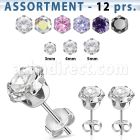 blk60 316l steel ear studs with 3 5mm prong cz stone