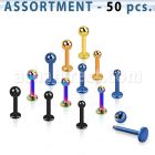 blk73 bulk of anodized 316l steel labret with 3mm 4mm balls