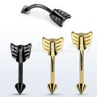 bn14taw pvd plated steel belly banana w cone steel arrow end