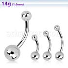 bnb46 316l steel belly banana 14g steel balls