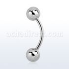 bnb5s 316l steel eyebrow banana, with two 5mm balls