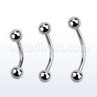 bne20b surgical steel eyebrow banana with two 3mm balls